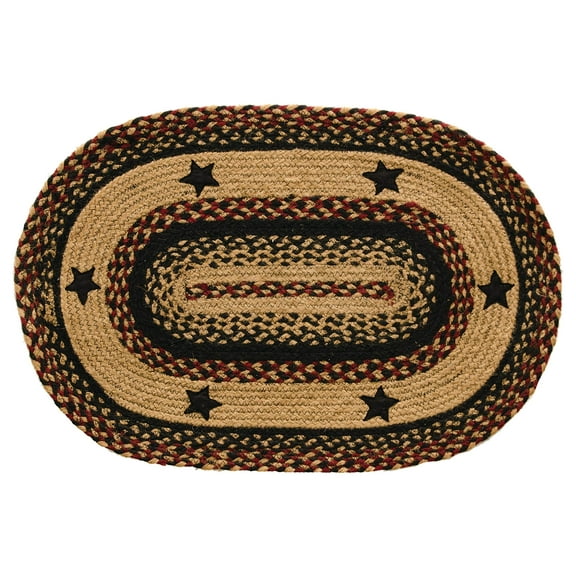 CWI Gifts BlackBerry Star Braided 20 Inch by 30 Inch Oval Rug, 20"x30", Multicolor