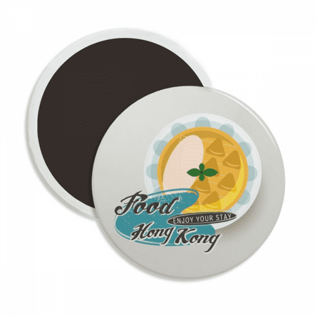 

Hong Kong Udon noodles China Round Ceracs Fridge Magnet Keepsake Decoration