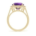 thumbnail image 2 of ANGARA Natural 4.75 Ct. Amethyst with Diamond Halo Ring in 14K Yellow Gold for Women (Ring Size: 4), 2 of 11