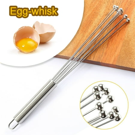 

Chicmine Eggbeater with Stainless Steel Ball Egg Whisk Blender Stirrer Mixer Kitchen Tool