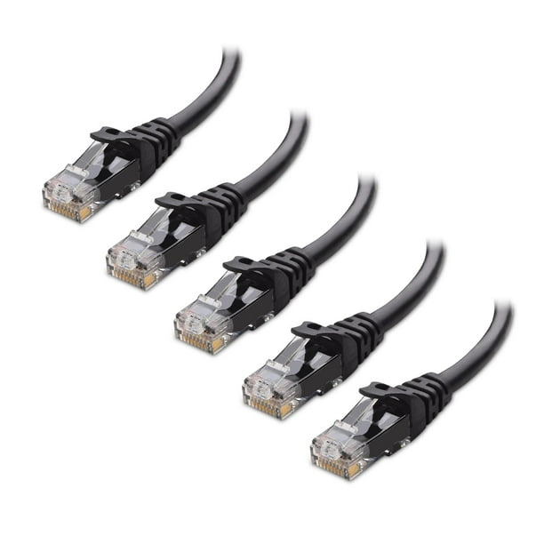 Cable Ethernet Matters Cat 6, 10 Gbps, 4 pies, negro, paquete de 5