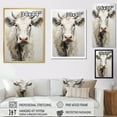 thumbnail image 4 of Designart "Minimalist Portrait Of A Beige Cow" Animals Cow Floater Framed Wall Art Prints, 4 of 5