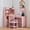pink, variant on Kids Corner Desk with Open Shelves and Cloth Drawers, L Shape Wooden Children Study Table, Student Writing Table