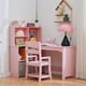 thumbnail image 2 of Towallmark Escritorio para Niños, Juego de Escritorio y Silla de Esquina para Niños y Niñas de 3 a 8 Años, Mesa de Estudio para Niños con Almacenamiento y Cabina para Uso en el Hogar y la Escuela, 2 of 7