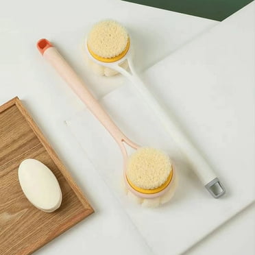 Body Scrubber Shower 2pcs Scrubber Shower Brush with Soft and Stiff Bristles, Bath Dual-Sided Long Handle Back Scrubber Body for Wet or Dry Brushing