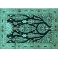 thumbnail image 1 of Ahgly Company Machine Washable Indoor Rectangle Persian Turquoise Blue Traditional Area Rugs, 6' x 9', 1 of 4
