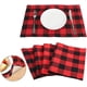 thumbnail image 1 of Paquete de 6 manteles individuales de vacaciones de Navidad, manteles individuales a cuadros de búfalo, manteles individuales reversibles rojos y negros, 11 Feliz Sencillez, 1 of 5