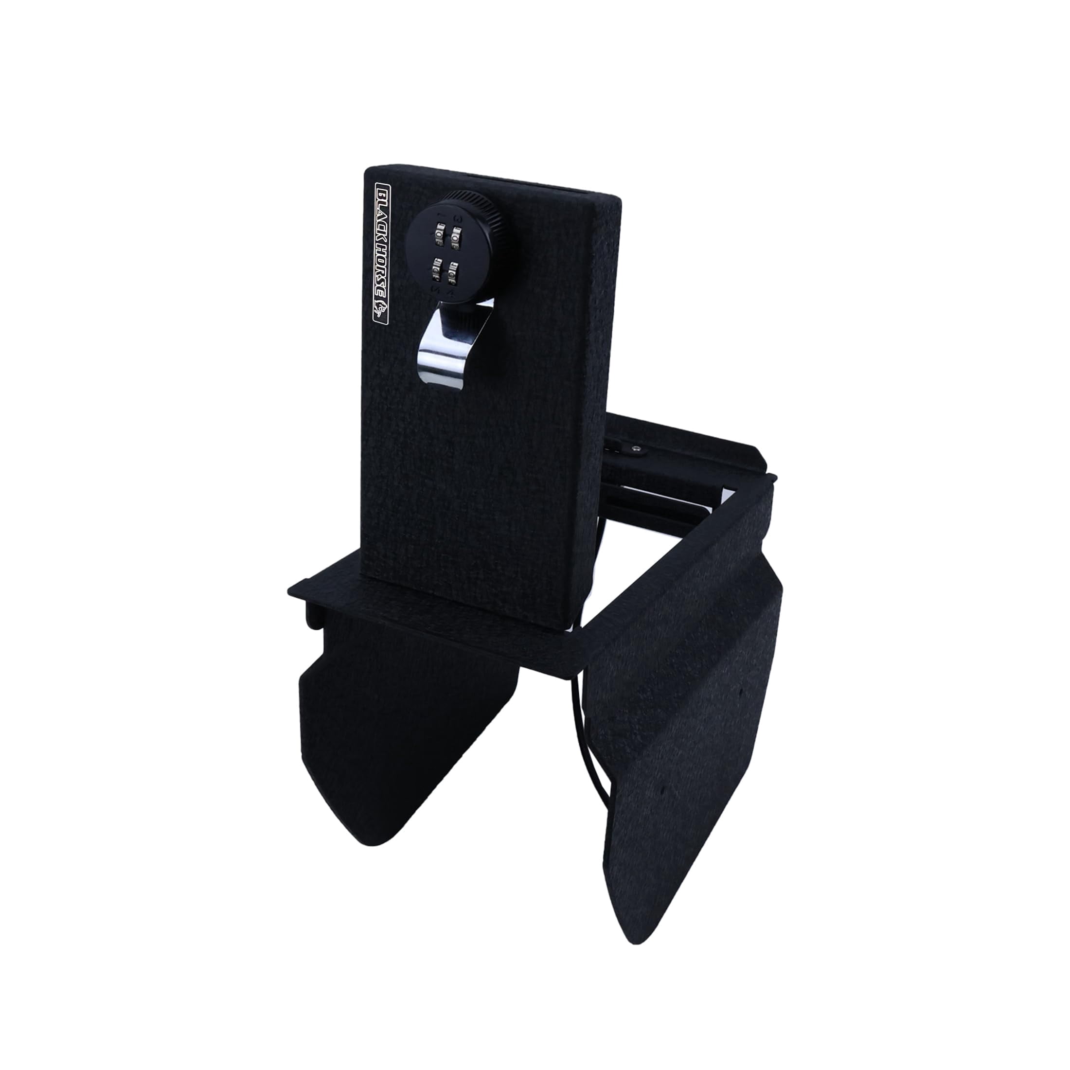 Black Horse Center Console Safe Security Lock Box, Black Gun Box Organizer, with 4 Digit Combination Resettable Lock Compatible with 2016-2022 Mercedes-Benz GLC-ASMB01