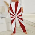 thumbnail image 3 of Aesthetic Tomato Red And White Sunburst Winter Female Pants Flannel High Waist Women Pants Lady Warm Straight Leg Plush Trousers, 3 of 7