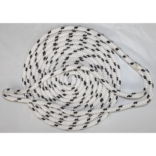 3/8 Inch x 15 Ft White Double Braid MFP Mooring and Docking Line for Boats