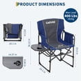 thumbnail image 3 of Chaise de Réalisateur de Camping Surdimensionnée et Robuste pour Adultes - Supporte 400 Lb - Chaise de Pelouse Extérieure Pliante avec Tablette Latérale, Pochette de Rangement et Porte-Gobelet - Idéale pour la Plage, la Pêche, le Pique-Nique, les Tailgates, 3 of 8