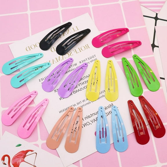 PAMINGONO 50Pcs Kids Hair Clips Metal Snap Barrettes for Girls Toddlers Random Color