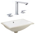 thumbnail image 1 of 20.75-in. W CSA Rectangle Bathroom Undermount Sink Set In White - Chrome Hardware AI-23112, 1 of 8