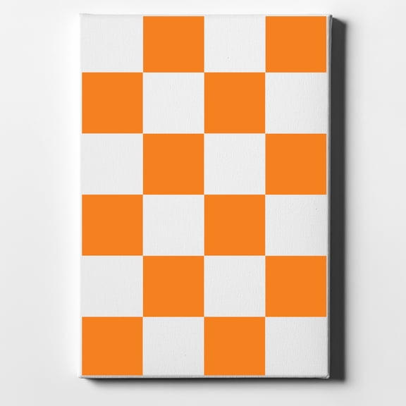 Tennessee Checkerboard - Orange, Clear - 11" x 14" - Decorative Canvas Wall Art - White Edge - 5/8" Gallery Wrapped