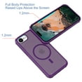 thumbnail image 3 of Designed for Magnetic iPhone 16e Case,[Compatible with MagSafe] [Military Grade Drop Protection] Slim Hybrid Rubber Translucent Matte Shockproof Anti-Fingerprint Phone Case,Darkpurple, 3 of 5