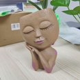 thumbnail image 6 of Face Head Planter Succulent Plant Flower Pot Resin Container With Drain Holes Flowerpot Figure Garden Decor Tabletop Ornament, 6 of 7