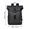 thumbnail image 2 of Roll-Top Magnetic Backpack for Men,Urban Commute & Business Travel Rucksack,Water-Resistant Laptop Bag with Side Pockets,Large Capacity Daypack for Work or Weekend Getaway,1Pack (16.5" x 11.8") Black, 2 of 5