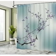thumbnail image 4 of Ambesonne Nature Shower Curtain, Birds Cherry Branches Style, 69"Wx75"L, Cadet Blue, 4 of 4