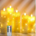 thumbnail image 1 of Da by Flameless Candles, with Embedded String Lights, 5-Piece LED Candles, with 10-Key Remote Control, 24-Hour Timer Function, Da, 1 of 7