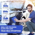 thumbnail image 5 of 12 Pcs Microfiber Towels for Cars Large Thick Microfiber Car Drying Towel Auto Detailing Towel Absorbent Soft Cleaning Polishing Towels for Car Cleaning, 16 x 16 Inch 800 GSM (Gray and Blue), 5 of 7
