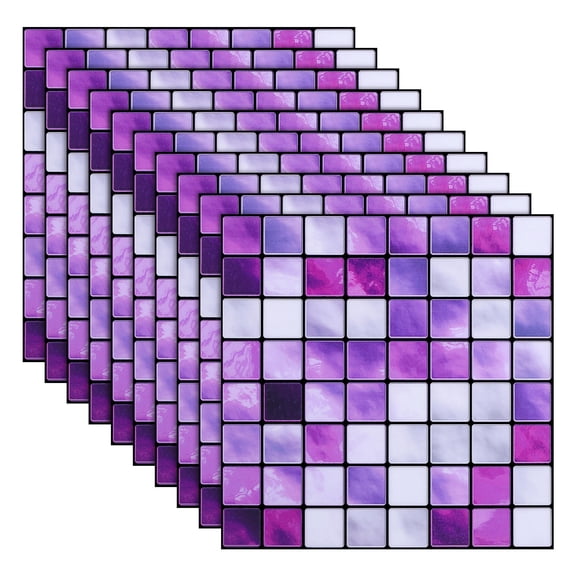 LOLIPPYY 10Pcs Small Tile Stickers Tile Stickers Purple Selfadhesive for TV Wall