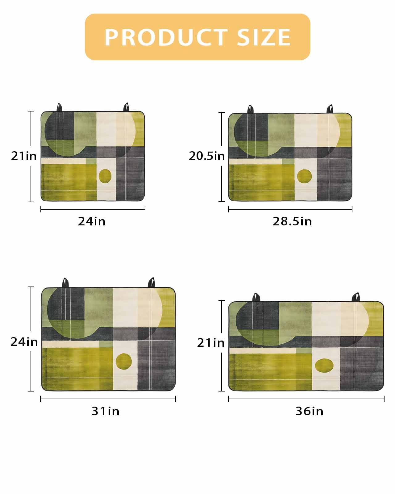 nqOlkjepod Large Induction Cooktop Protector Mat 24"x21", Geometric Green Stove Top Covers for Electric Stove, Middle Century Simple Abstract Art Stove Burner Cover Mats, Glass Top Stove Cover