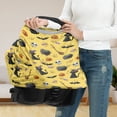 thumbnail image 6 of Renewold Stretchy Nursing Scarf Car Seat Canopy Baby Car Seat Cover, Baby Breastfeeding Stroller High Chair Shopping Cart Cover for Infant Halloween Decor, Witch Cauldron Cat Bat Skull Yellow, 6 of 7