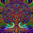 thumbnail image 2 of The Chromatic Conifers - Psychedelic Tree Canvas Wall Art, 2 of 2