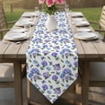 thumbnail image 6 of Purple Blue Hydrangea Table Runner Linen Burlap Table Runner 72 Inches Long Watercolor Butterfly Flowers Dresser Scarves for Kitchen Island Coffee Dining Party Wedding Banquet Holiday Decor 14"x72", 6 of 8