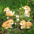 thumbnail image 4 of 4 Pcs Mini Rabbit Statues Resin Miniature Bunny Figurines Easter Decor Rabbit Sculptures for DIY Crafts Fairy Garden Spring Table Decor, 4 of 7