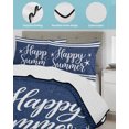 thumbnail image 3 of Quilts Queen Size Bedding Set, Navy Blue Stripes Reversible Summer Quilt 3 Pieces, Farmhouse Striped Modern Art Lightweight Bedspreads Coverlets with 2 Pillow Shams for All Seasons, 3 of 5