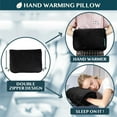 thumbnail image 4 of PAVILIA Travel Blanket Pillow, Soft Airplane Blanket 2-IN-1 Combo Set, Plane Blanket Compact Packable, Flight Essentials Car Pillow, Travelers Gifts Accessories, Luggage Backpack Strap, 60x43 Black, 4 of 8