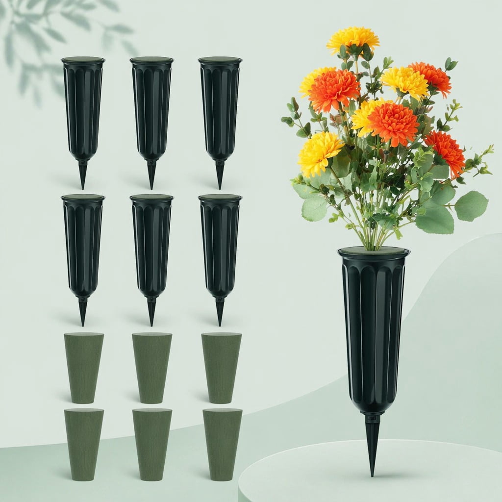 FloraCraft Tribute Plastic Cemetery Vase with Removable 3-Legged