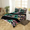 thumbnail image 2 of Leopard Print Bedding Set Twin,Blue Black Cheetah Print Duvet Cover for Girls,Wild Animal Skin Comforter Cover,Safari Ombre Texture Bed Sets with 1 Pillowcase Microfiber, 2 of 5