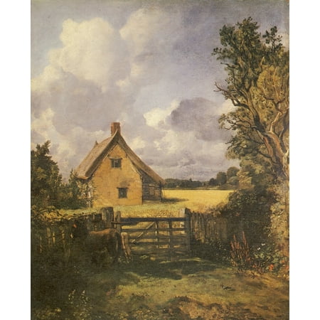 Vintage Country Cottage Decor In Constables Country 1906 Cottage in the Cornfield Canvas Art - John Constable (24 x 36) ()