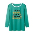 thumbnail image 3 of QAFOPEH Women I'M Not Short I'M A People Mcnugget Crew Neck Funny Style Letter Shirt, 3 of 5