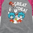 thumbnail image 3 of Cat in the Hat - Great Idea - Toddler And Youth Girls Raglan Graphic T-Shirt, 3 of 5