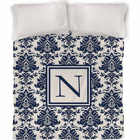 IDG Damask Monogram Duvet Cover, Blue