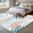 thumbnail image 5 of Rectangle Area Rug 6x9ft,Summer Ocean Sea Turtle Conch Washable Carpet Non-Slip Runner Accent Rugs Indoor Floor Mat for Bedroom Living Room Decor,Gradient Coral Animal, 5 of 9
