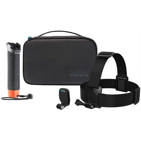 GoPro Adventure Kit: Floating Hand Grip, Head Strap, QuickClip & Compact Case, Black, 1