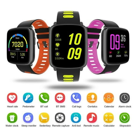 Activity Tracker Watch Waterproof Sport Smart Watch Fitness Tracker Wristband OLED Display h Running Wrist Watches with Heart Rate Monitor for IOS (Best Running Coach App For Android)