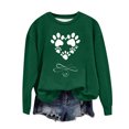 thumbnail image 2 of Visit the JURANMO Store Hoodless Sweatshirts Women Snowflake Graphic Long Sleeve Crew Neck Pullover Sweatshirt Regular Fit Casual Tops Christmas Clothes Green S, 2 of 3