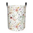thumbnail image 2 of Uemuo Wildflower Watercolor Pattern Circular Laundry Hamper Basket with handles,Collapsible laundry basket,Large capacity laundry hamper,Laundry Organizer-Small, 2 of 8