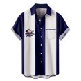 thumbnail image 1 of Camisas Para Hombre Casual de verano para hombre, fácil de combinar con una camisa de béisbol de manga corta a la moda (Dark Blue, M), 1 of 2