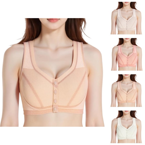 Front Closure Bras for Women Plus Size Wide Strap Wireless Bralettes Lightweight Breathable Everyday Bra