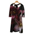 thumbnail image 6 of Dewy Lilies Dark Beauty Blooms Sweetheart Knot Flared Dress Fashion Design Large Size Loose Dress Spring Summer Women Dress, 6 of 9