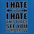 thumbnail image 5 of Wild Bobby I Hate You I Hate This Place See You Tomorrow Gym/Workout Women Graphic Long Sleeve Tee, Royal, X-Large, 5 of 5