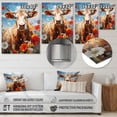 thumbnail image 4 of Designart "Floral Grazing Cow I" Animals Cow Metal Art Living Room, 4 of 5
