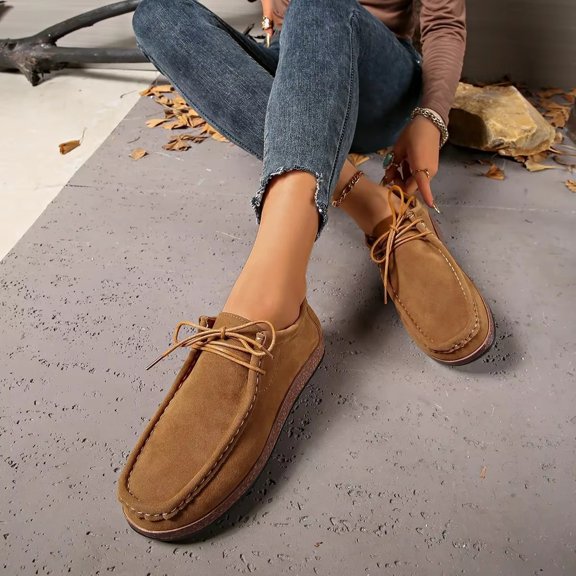 Slip On Shoes for Women Soft Fall Moccasins for Everyday Wear, Moc Toe Loafers with Flexible Comfort Midsole, Lightweight Non Slip Round Toe Casual Flats