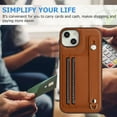 thumbnail image 2 of Nalacover Wallet Case for iPhone 14, Business PU Leather Unique Design Wristband Kickstand Credit Card Holder Slots Shockproof Scratch Resistant Phone Case for iPhone 14,Brown, 2 of 6